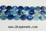 CAA4625 15.5 inches 20mm flat round banded agate beads wholesale