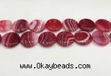 CAA4631 15.5 inches 25mm flat round banded agate beads wholesale