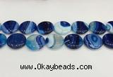 CAA4633 15.5 inches 25mm flat round banded agate beads wholesale