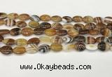 CAA4645 15.5 inches 10*14mm oval banded agate beads wholesale