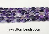 CAA4646 15.5 inches 10*14mm oval banded agate beads wholesale