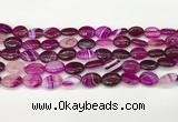 CAA4647 15.5 inches 10*14mm oval banded agate beads wholesale