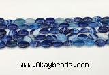 CAA4650 15.5 inches 10*14mm oval banded agate beads wholesale