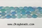 CAA4657 15.5 inches 12*16mm oval banded agate beads wholesale