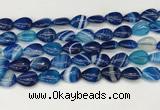 CAA4691 15.5 inches 10*14mm flat teardrop banded agate beads wholesale