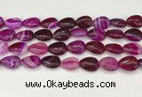 CAA4696 15.5 inches 12*16mm flat teardrop banded agate beads wholesale