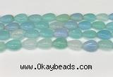 CAA4698 15.5 inches 12*16mm flat teardrop banded agate beads wholesale