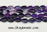 CAA4703 15.5 inches 13*18mm flat teardrop banded agate beads wholesale