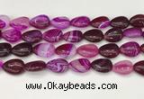 CAA4704 15.5 inches 13*18mm flat teardrop banded agate beads wholesale