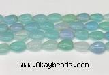 CAA4706 15.5 inches 13*18mm flat teardrop banded agate beads wholesale