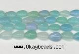 CAA4714 15.5 inches 15*20mm flat teardrop banded agate beads wholesale