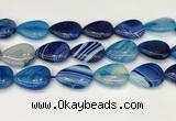 CAA4723 15.5 inches 18*25mm flat teardrop banded agate beads wholesale