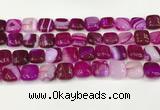 CAA4736 15.5 inches 12*12mm square banded agate beads wholesale