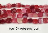 CAA4737 15.5 inches 12*12mm square banded agate beads wholesale