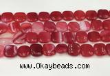 CAA4744 15.5 inches 14*14mm square banded agate beads wholesale