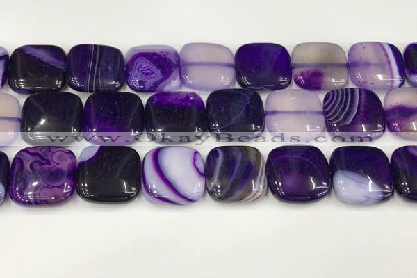 CAA4758 15.5 inches 18*18mm square banded agate beads wholesale