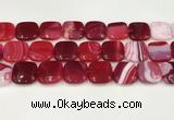 CAA4760 15.5 inches 18*18mm square banded agate beads wholesale