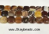 CAA4765 15.5 inches 20*20mm square banded agate beads wholesale