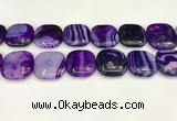 CAA4774 15.5 inches 25*25mm square banded agate beads wholesale