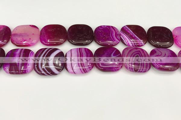 CAA4775 15.5 inches 25*25mm square banded agate beads wholesale