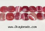 CAA4776 15.5 inches 25*25mm square banded agate beads wholesale