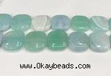 CAA4785 15.5 inches 30*30mm square banded agate beads wholesale