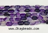 CAA4790 15.5 inches 10*14mm rectangle banded agate beads wholesale