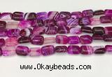 CAA4791 15.5 inches 10*14mm rectangle banded agate beads wholesale