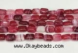 CAA4792 15.5 inches 10*14mm rectangle banded agate beads wholesale