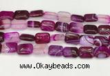 CAA4807 15.5 inches 13*18mm rectangle banded agate beads wholesale