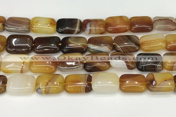 CAA4813 15.5 inches 15*20mm rectangle banded agate beads wholesale