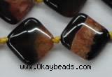 CAA489 15.5 inches 20*20mm diamond agate druzy geode beads