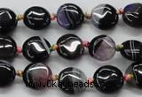 CAA493 15.5 inches 12mm flat round agate druzy geode beads