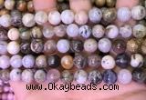 CAA4941 15.5 inches 8mm round bamboo leaf agate beads wholesale