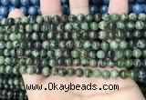 CAA4964 15.5 inches 4mm round green dendritic agate beads