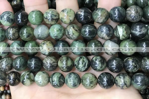 CAA4968 15.5 inches 12mm round green dendritic agate beads