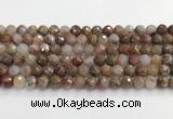 CAA5011 15.5 inches 8mm faceted round flower agate beads