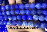 CAA5033 15.5 inches 12mm round blue dragon veins agate beads