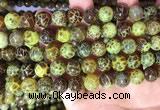 CAA5039 15.5 inches 10mm round yellow dragon veins agate beads