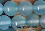 CAA5092 15.5 inches 8mm round sea blue agate beads wholesale