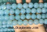 CAA5094 15.5 inches 12mm round sea blue agate beads wholesale