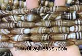 CAA5112 15.5 inches 8*25mm rice striped agate beads wholesale