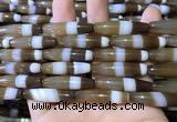 CAA5115 15.5 inches 8*33mm rice striped agate beads wholesale