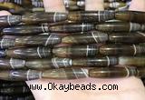 CAA5118 15.5 inches 8*33mm rice striped agate beads wholesale