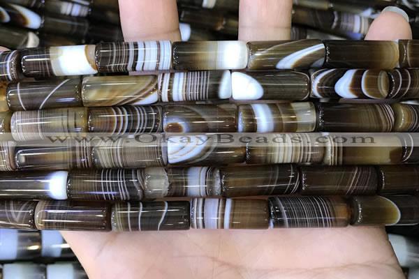 CAA5125 15.5 inches 8*20mm tube striped agate beads wholesale