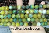 CAA5165 15.5 inches 8mm faceted round banded agate beads