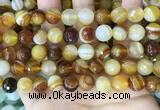 CAA5172 15.5 inches 8mm faceted round banded agate beads