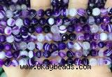 CAA5178 15.5 inches 6mm faceted round banded agate beads