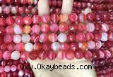 CAA5199 15.5 inches 6mm faceted round banded agate beads