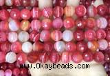 CAA5202 15.5 inches 12mm faceted round banded agate beads